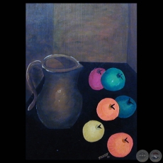 FRUTAS PARA JUGO, 1996 - Acrílico de JULIO DARÍO INSFRÁN