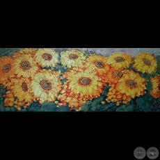 GIRASOLES, Óleo de KALELA ZALDÍVAR (DEL REY GALERÍA DE ARTE)