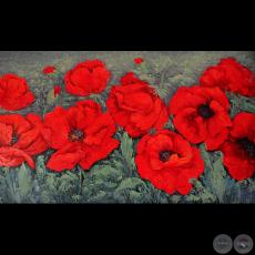 FLORES, 2011 - Óleo de KALELA ZALDÍVAR