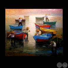 PESCADORES, leos de KOKI RUIZ (GALERA DE ARTE MATICES)