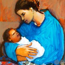 MATERNIDAD - Óleo de KOKI RUIZ