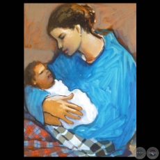 MATERNIDAD - Óleo de KOKI RUIZ