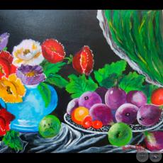 COMPOSICIÓN FRUTAL, 2012 - Acrílico sobre tela de MARTHÚ RODRÍGUEZ ALCALÁ DE MORENO