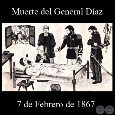 MUERTE DEL GENERAL DÍAZ - 7 DE FEBRERO DE 1867 - Dibujo de WALTER BONIFAZI