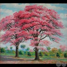 LAPACHO ROSADO, 1930 - Óleo de PABLO ALBORNO