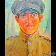 TENIENTE BOLIVIANO ROGELIO BANEGA, 1935 - Óleo de PABLO ALBORNO