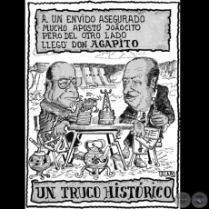 UN TRUCO HISTÓRICO (FIGUEREDO Y STROESSNER) - Caricatura de TATA FERREIRA
