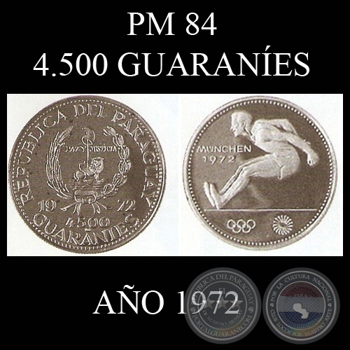 PM 84 – 4.500 GUARANÍES – AÑO 1972