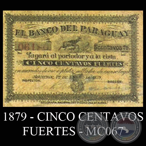 1879 - CINCO CENTAVOS FUERTES - MC067 - FIRMAS: .................... - ....................