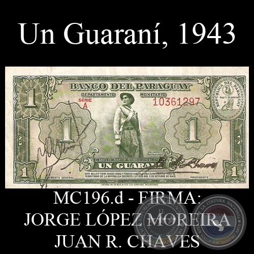 UN GUARANÍ - 1943 - FIRMA: JORGE LÓPEZ MOREIRA - JUAN R. CHAVES