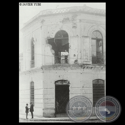DAOS AL CUARTEL DE POLICIA y TEATRO NACIONAL - REVOLUCIN EN 1908