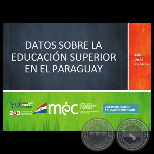 DATOS SOBRE LA EDUCACIÓN SUPERIOR EN EL PARAGUAY