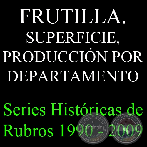 FRUTILLA. SUPERFICIE, PRODUCCIÓN POR DEPARTAMENTO 1990 - 2009