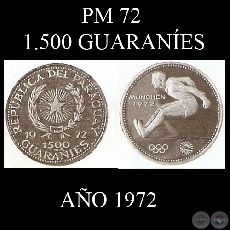 PM 72 – 1.500 GUARANÍES – AÑO 1972