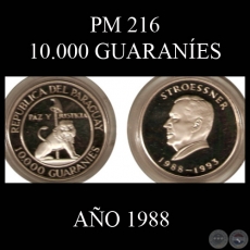 PM 216 – 10.000 GUARANÍES – AÑO 1988