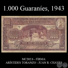 MIL GUARANÍES - MC202.b - FIRMA: ARÍSTIDES TORANZO - JUAN R. CHAVES