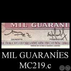 MIL GUARANÍES - MC219.c - FIRMA: OSCAR RODRÍGUEZ - CRISPINIANO SANDOVAL