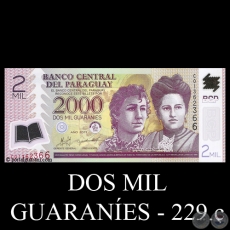 DOS MIL GUARANES - SERIE C - 229.c - FIRMAS: JORGE VILLALBA - JORGE CORVALN