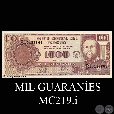 MIL GUARANÍES - MC219.i - FIRMA: EDGAR ISIDRO CÁCERES VERA - EDGAR ANÍBAL GÓMEZ GINARD