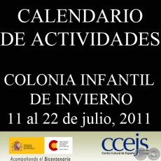 COLONIA INFANTIL DE INVIERNO (Del lunes 11 al viernes 22 de julio en el CCEJS)