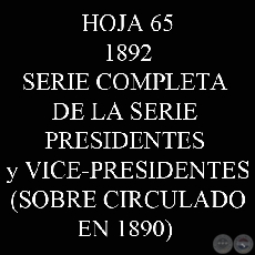 1892 - SERIE PRESIDENTES / 1890 - SOBRE CERTIFICADO CIRCULADO 