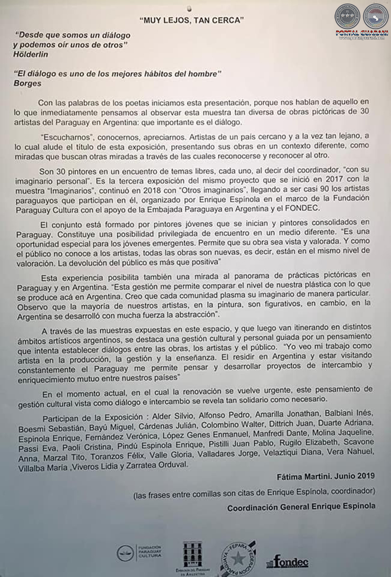 MUY LEJOS, TAN CERCA - OBRA DE JULIÁN CÁRDENAS - VIERNES, 12 DE JULIO DE 2019
