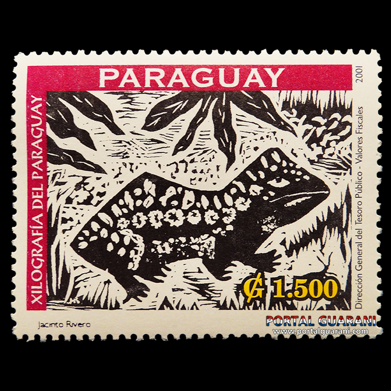 GRABADO DE JACINTO RIVERO - SELLO POSTAL PARAGUAYO AÑO 2001