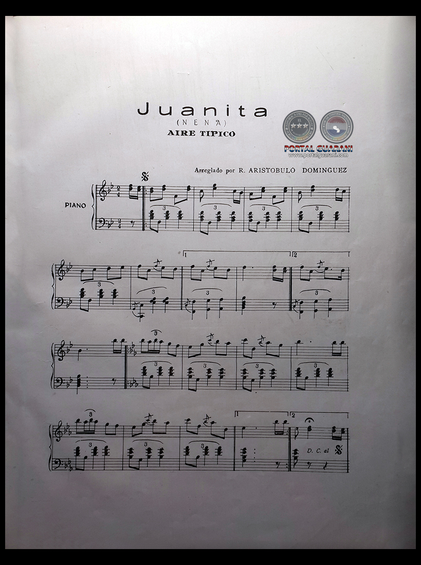 JUANITA - AIRE TÍPICO - PARTITURA PARA PIANO