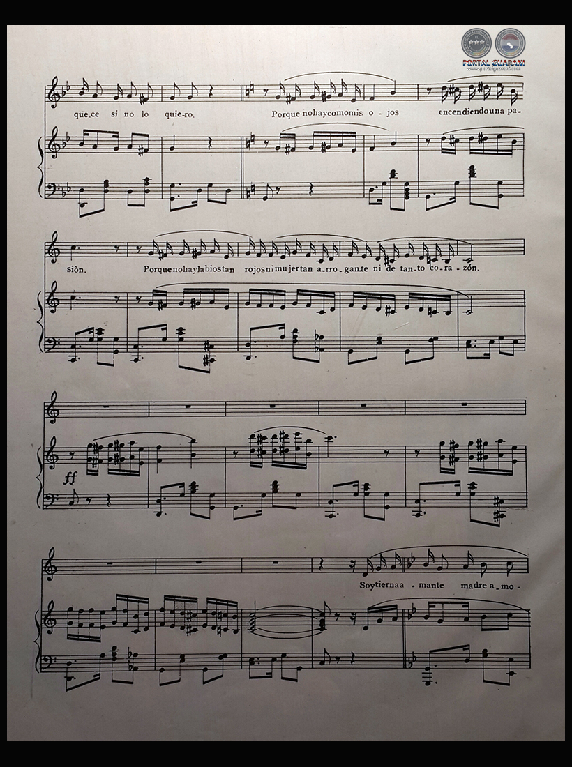 LA MUJER PARAGUAYA - PARTITURA PARA PIANO