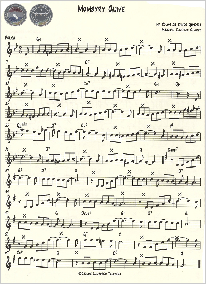 MOMBYRY GUIVE (PARTITURA) - POLCA DE MAURICIO CARDOZO OCAMPO