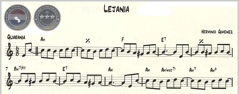 LEJANÍA (PARTITURA) - GUARANIA DE HERMINIO GIMÉNEZ