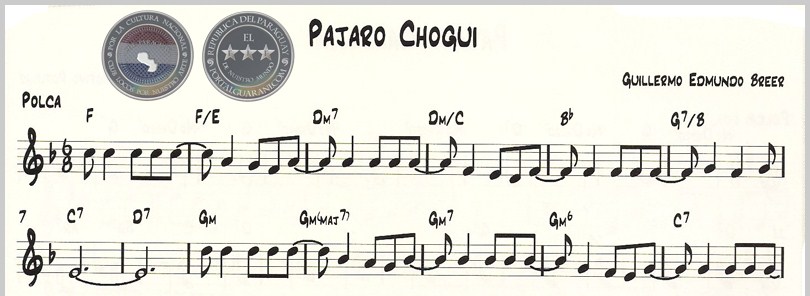 PÁJARO CHOGUI (PARTITURA) - GUILLERMO EDMUNDO BREER