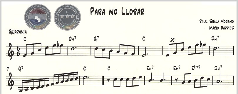 PARA NO LLORAR (PARTITURA)