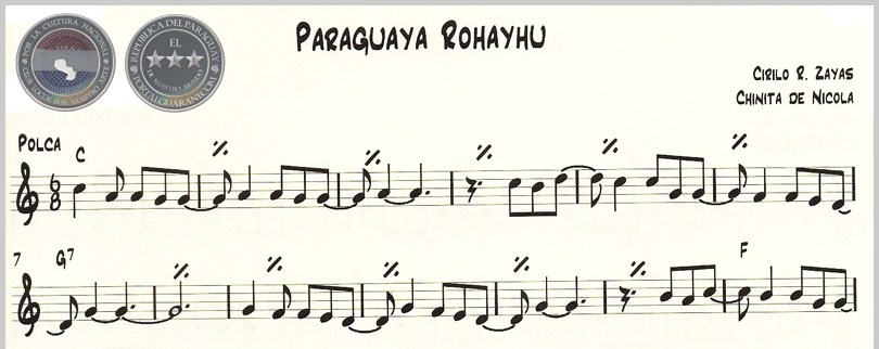 PARAGUAYA ROHAYHU (PARTITURA) - POLCA DE CIRILO R. ZAYAS