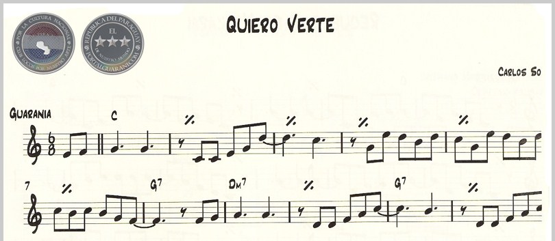 QUIERO VERTE (PARTITURA) - GUARANIA DE CARLOS SOSA MELGAREJO