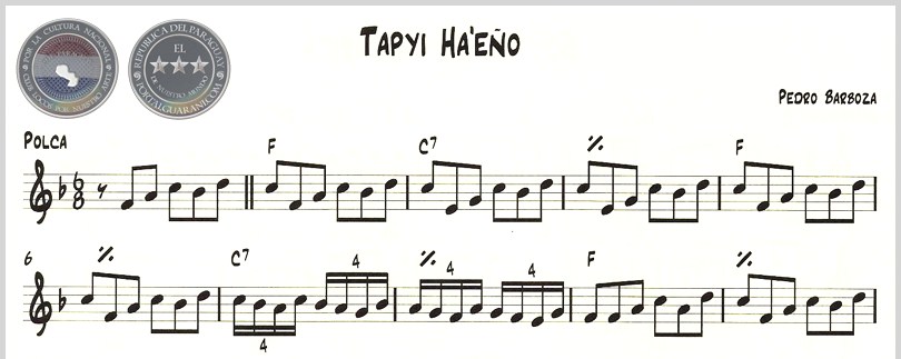 TAPYI HA'EÑO (PARTITURA) - POLCA DE PEDRO BARBOZA