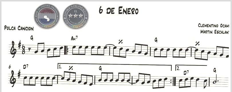 6 DE ENERO (PARTITURA) - POLCA DE CLEMENTINO OCAMPOS
