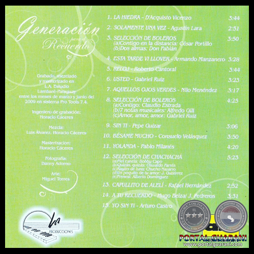 PARA EL RECUERDO - GRUPO GENERACIÓN - AÑO 2009
