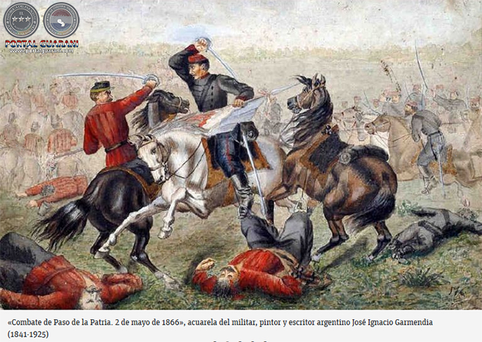 COMBATE DE PASO DE LA PATRIA 2 DE MAYO DE 1866 - OBRA DE JOSÉ IGNACIO GARMENDIA