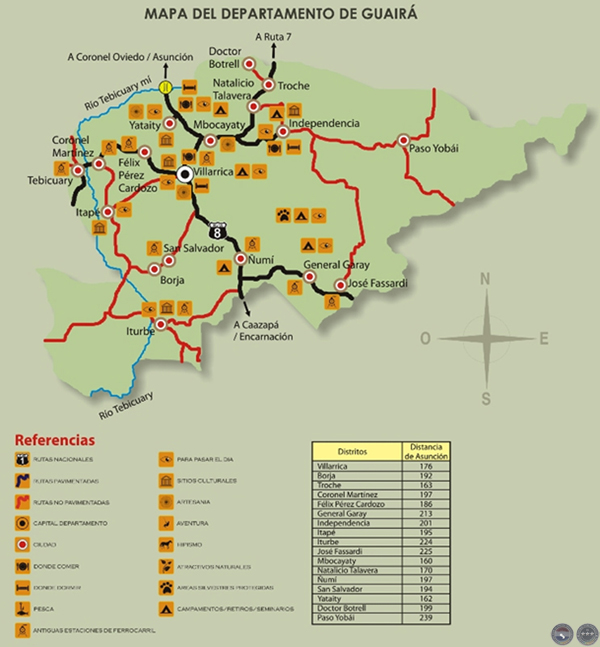 DEPARTAMENTO DEL GUAIRÁ (IV) - UBICACIÓN, GEOGRAFÍA, ACCESIBILIDAD, ATRACTIVOS TURÍSTICOS